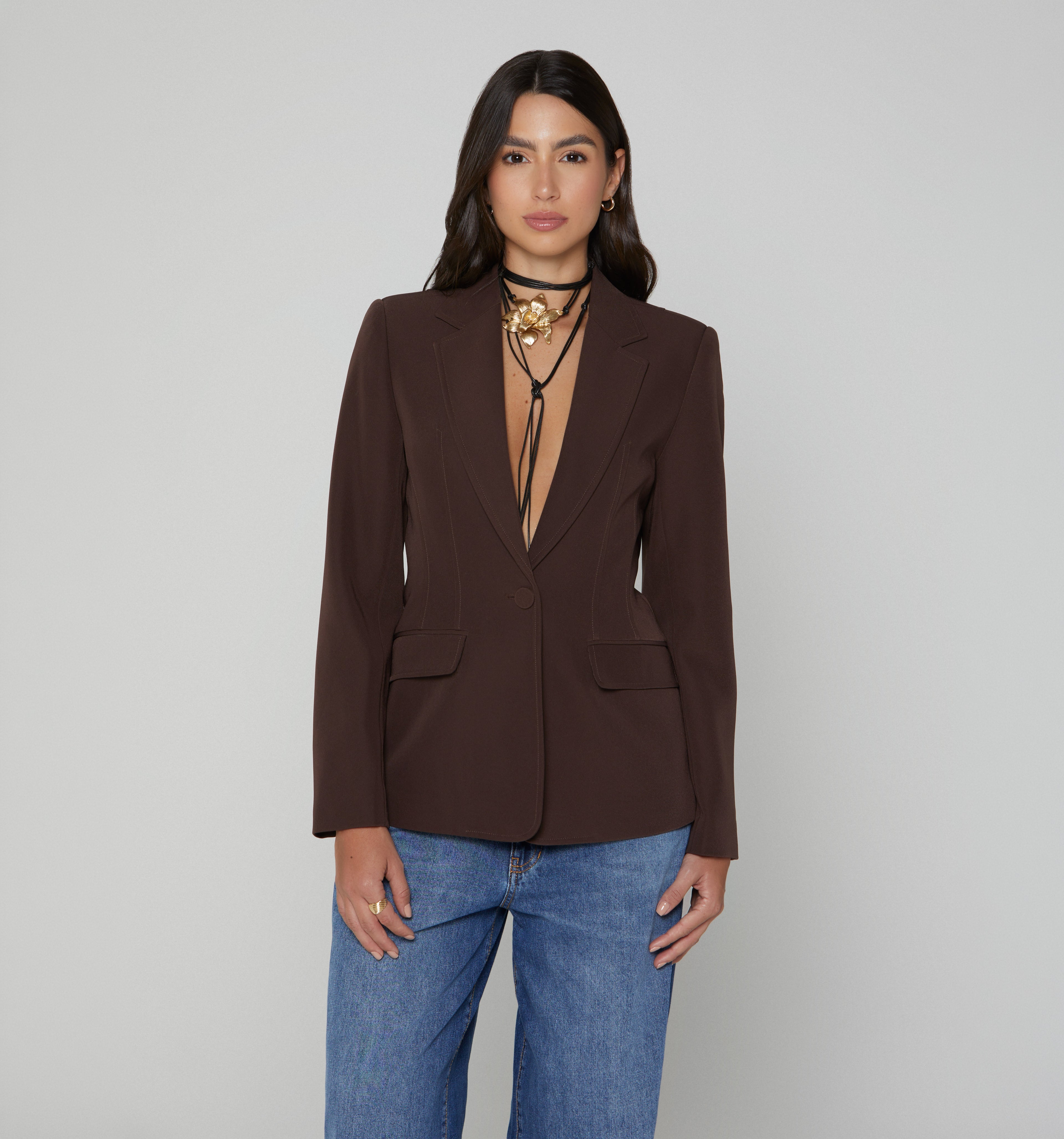 Blazer Entallado En Cintura