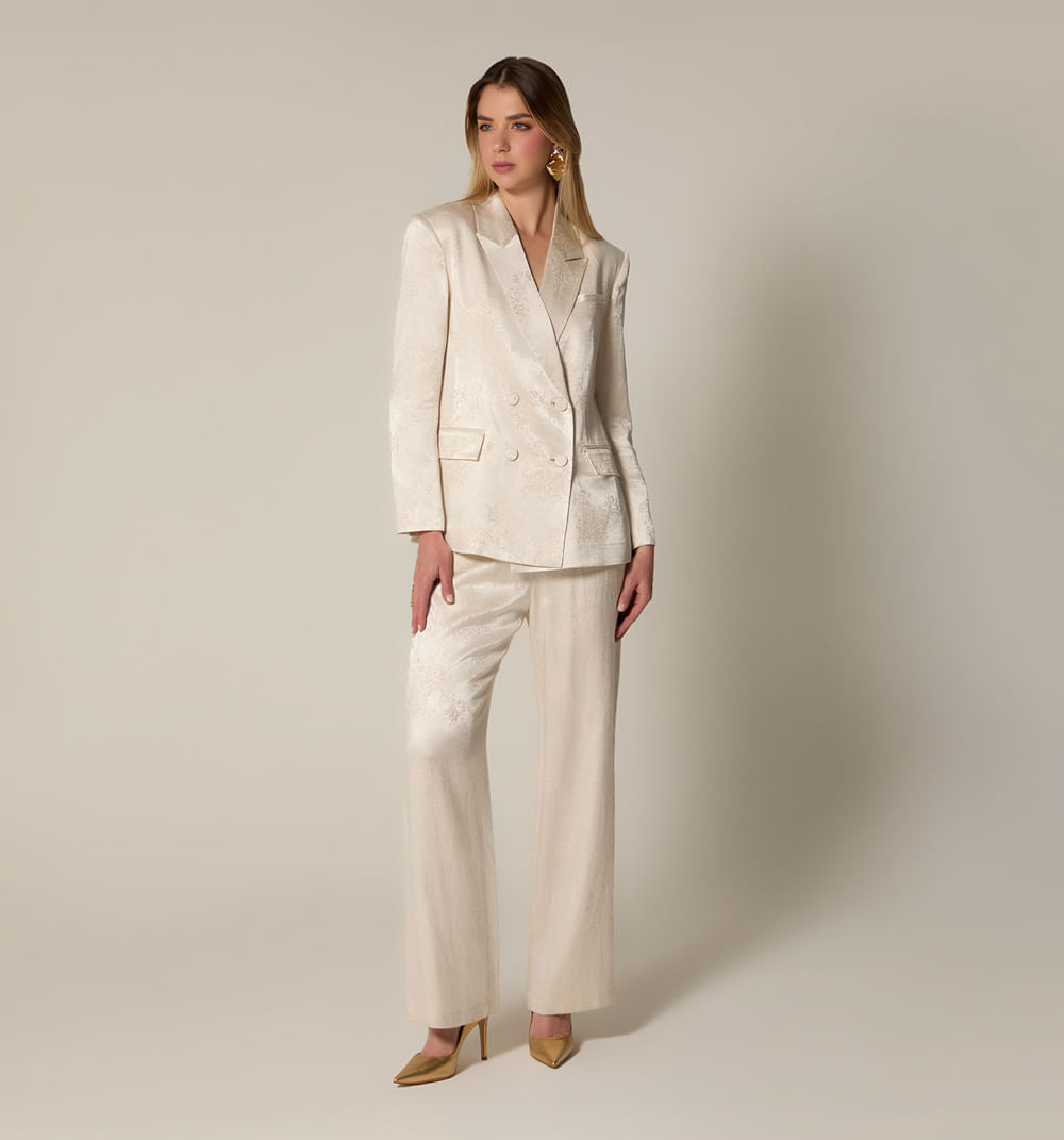 Blazer Manga Larga Efecto Jacquard