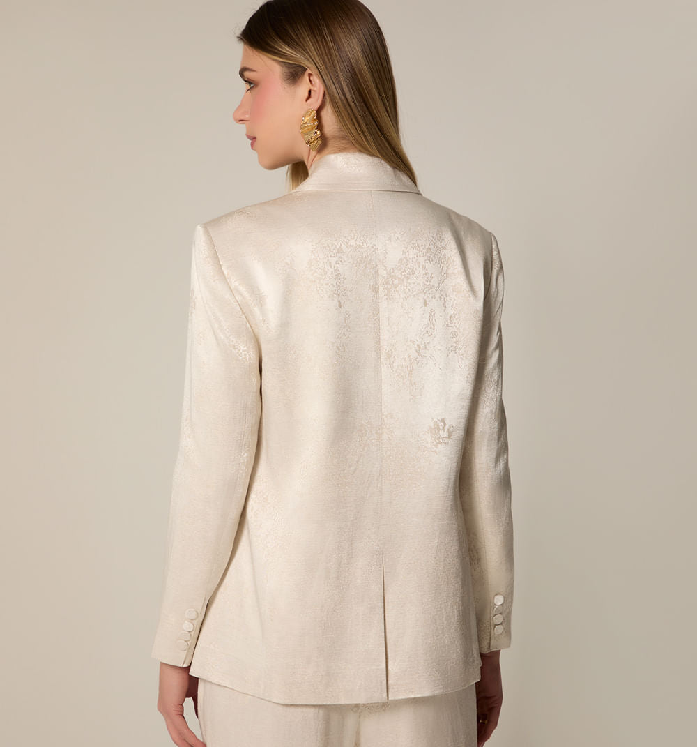 Blazer Manga Larga Efecto Jacquard
