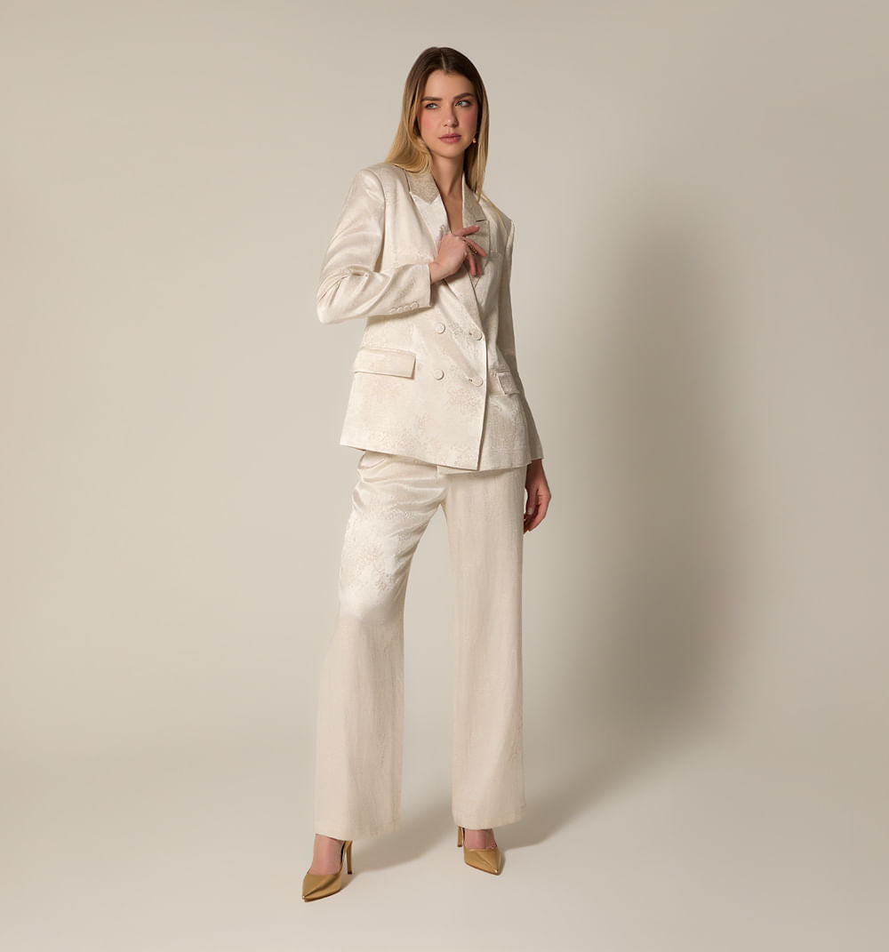 Blazer Manga Larga Efecto Jacquard