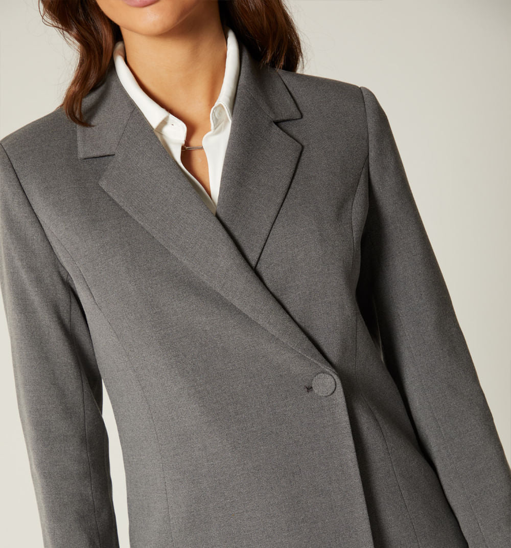 Blazer Manga Larga  De Un Boton