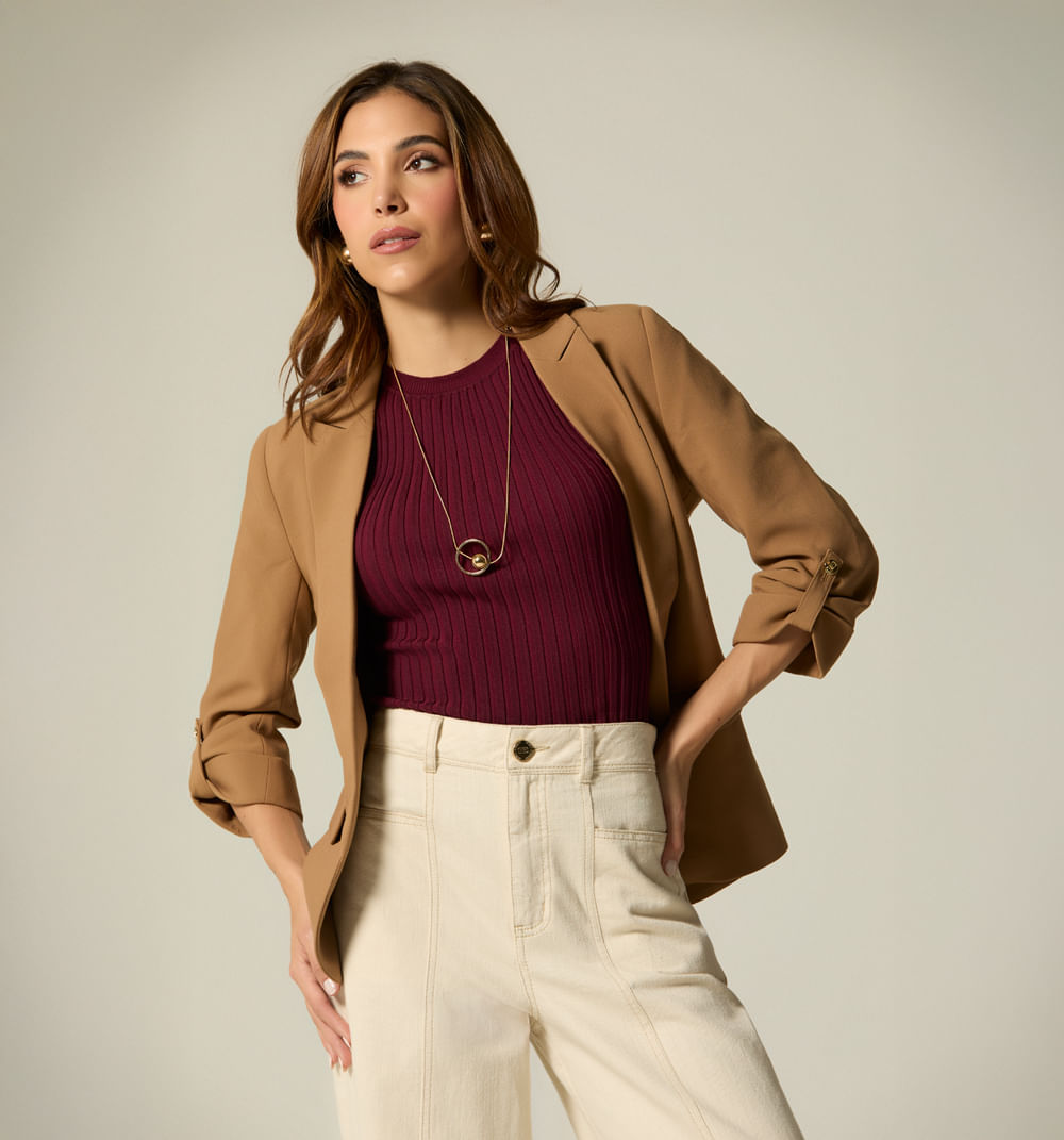 Blazer Manga 3/4 Con Charretera