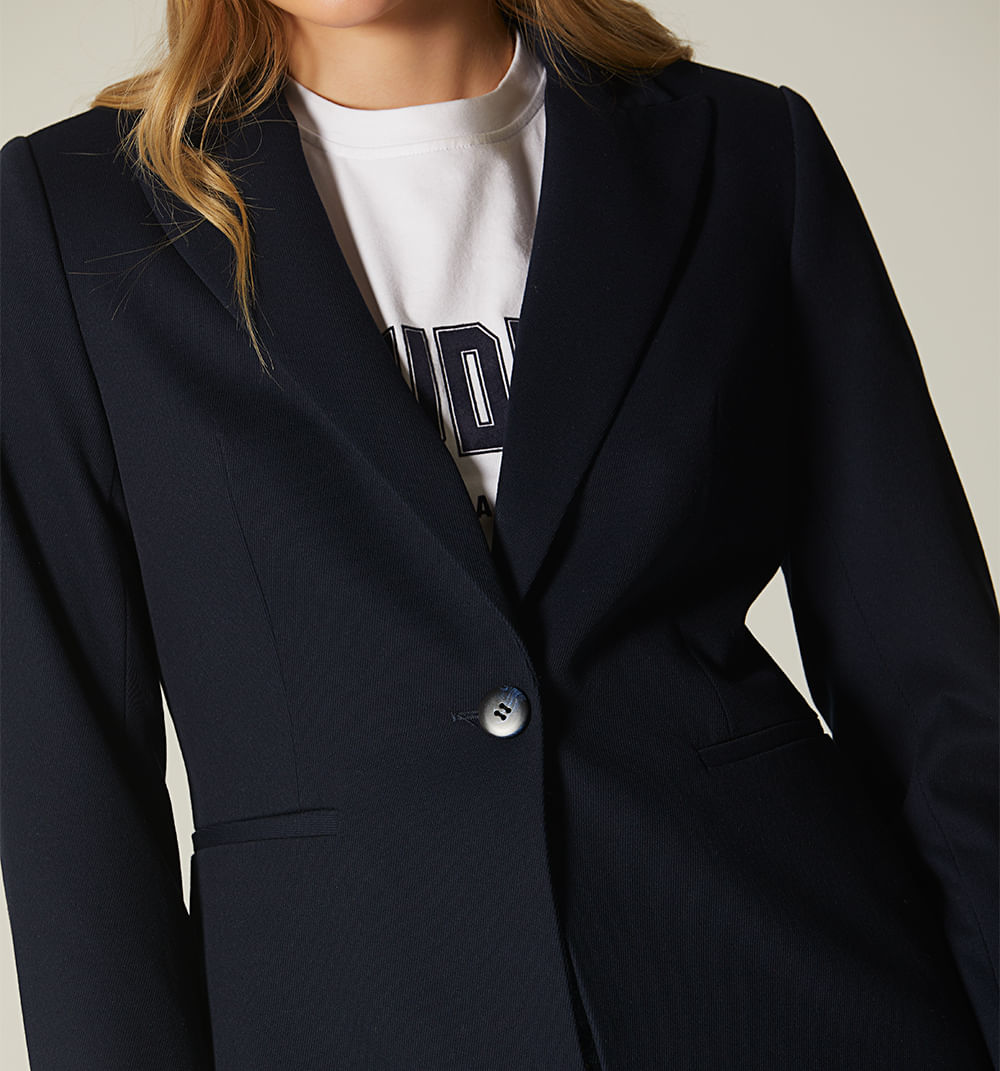 Blazer Tejido Diagonal Slim Fit