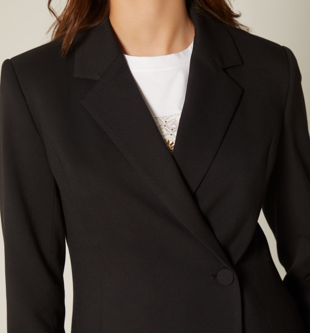 Blazer Manga Larga  De Un Boton