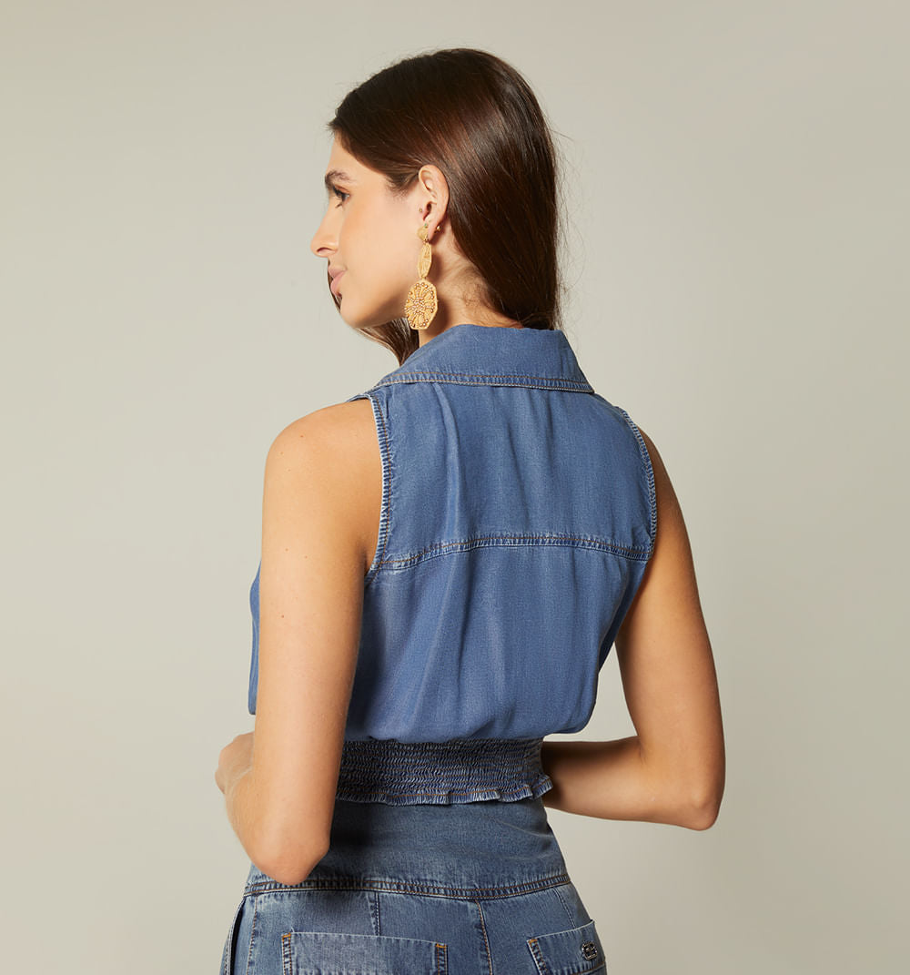 Blusa Manga Sisa Con Fajon