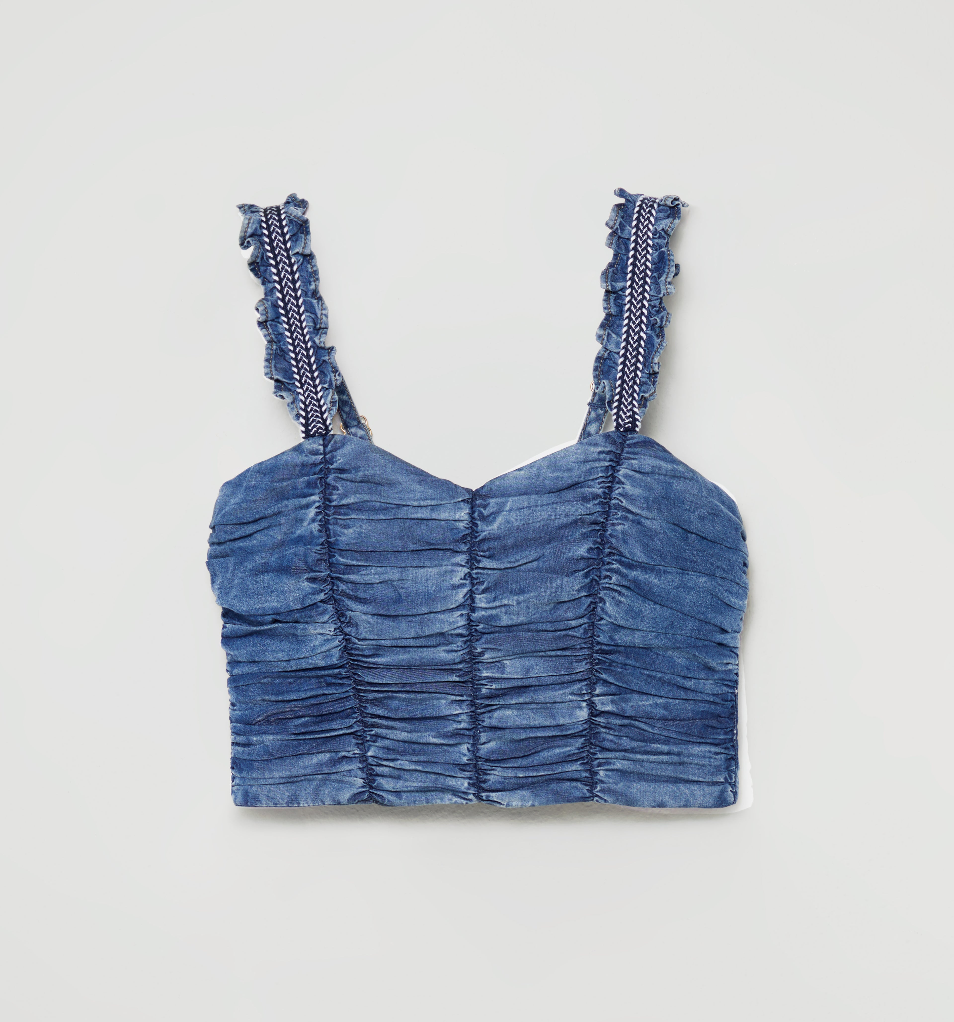 Blusa De Tiras Con Insumo - Azul