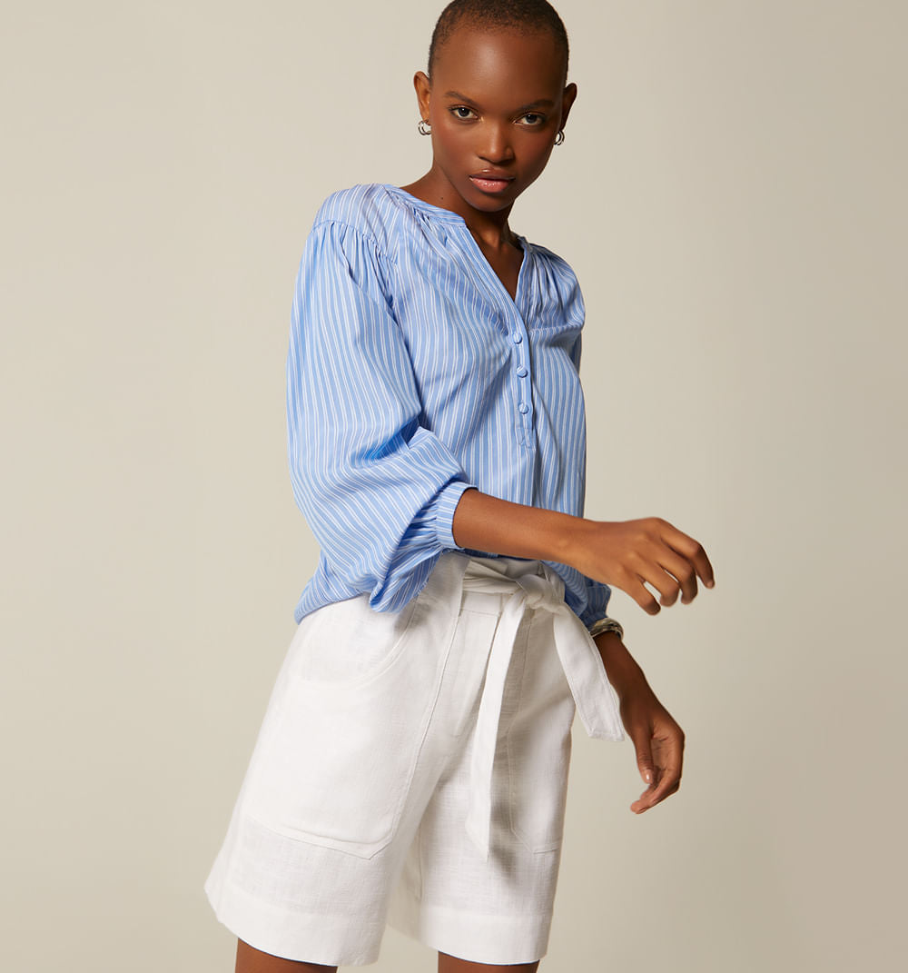 Blusa Manga Larga Escote Redondo