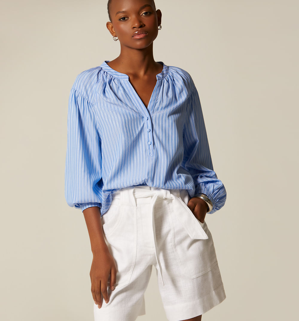 Blusa Manga Larga Escote Redondo