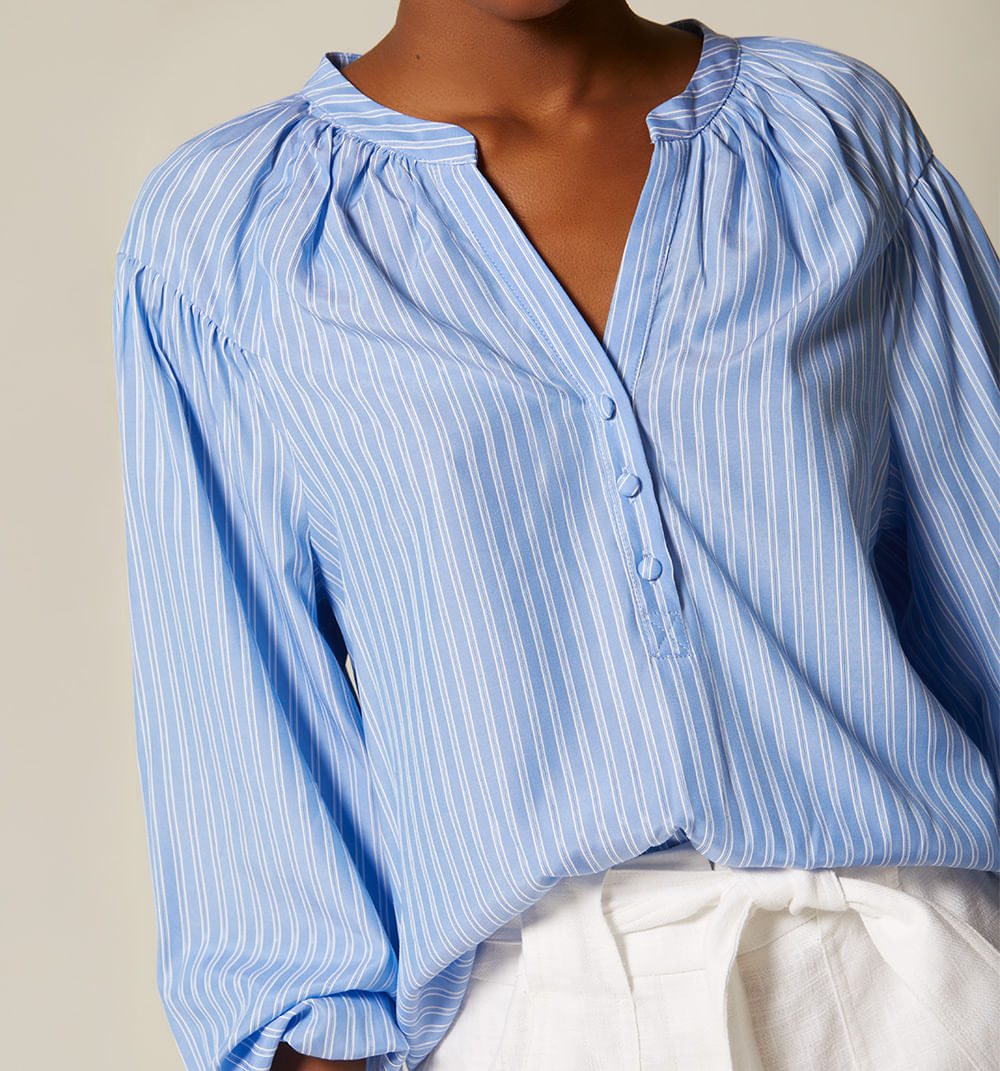 Blusa Manga Larga Escote Redondo