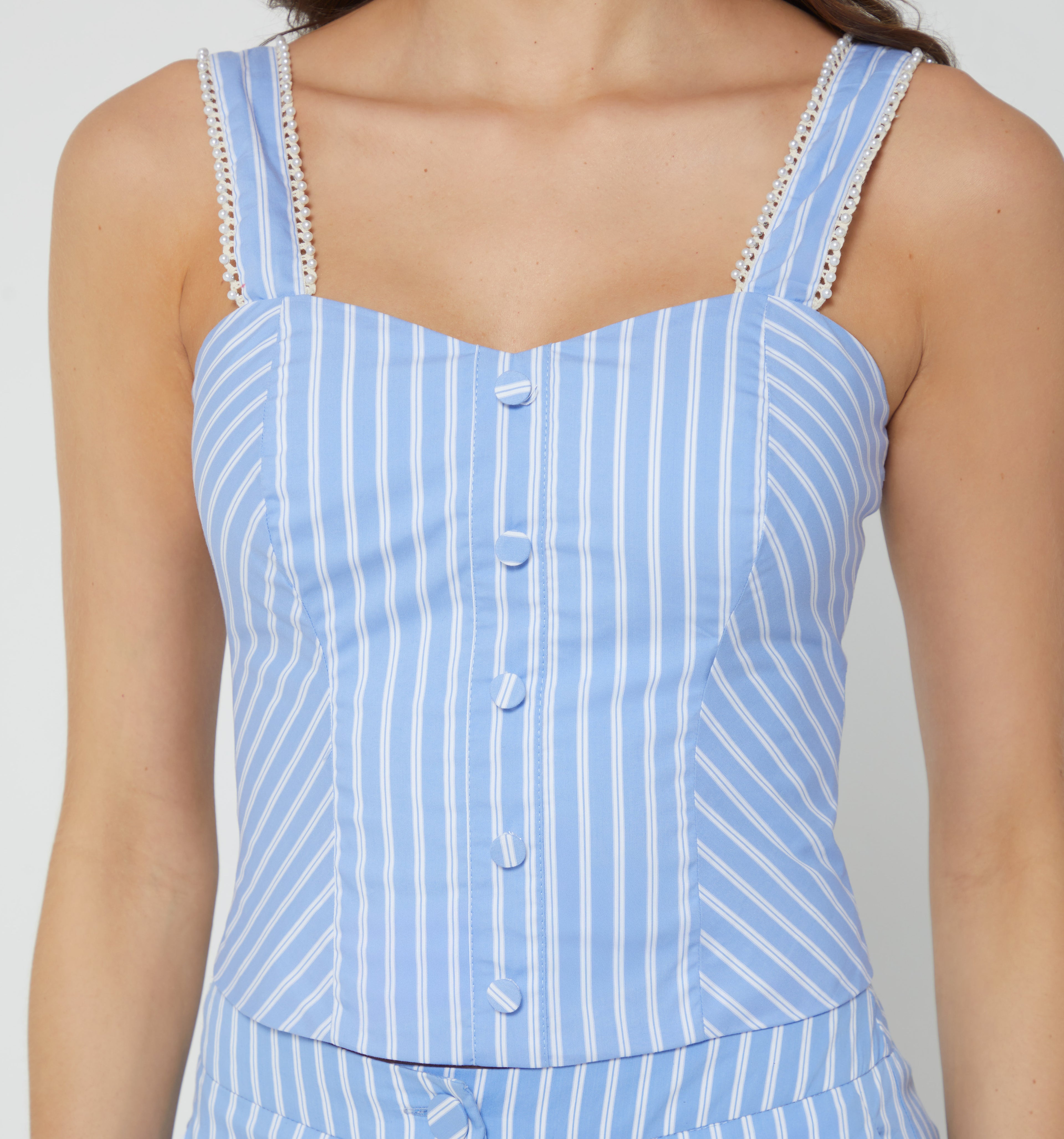 Blusa Tiras Detalle Perlas