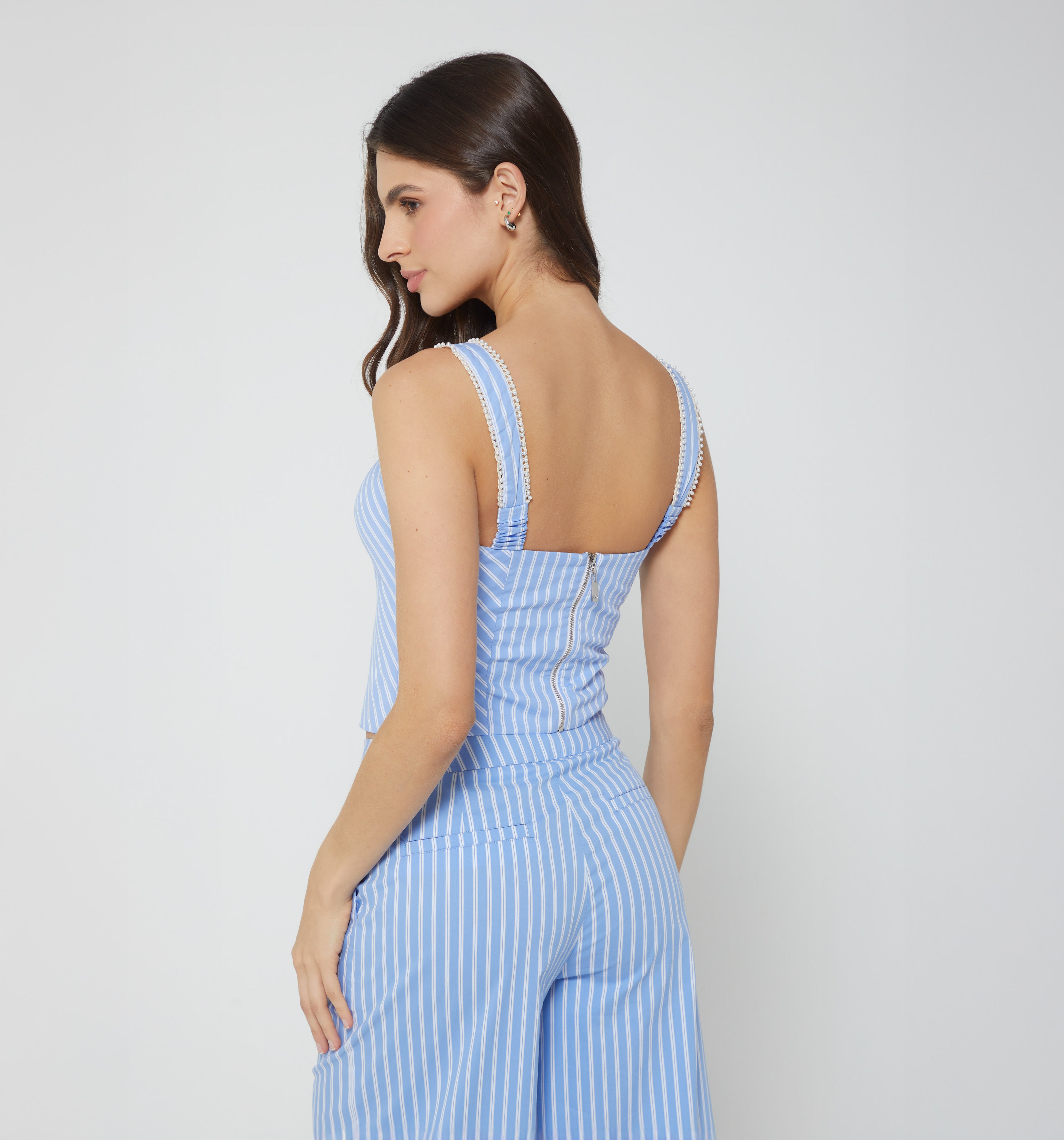 Blusa Tiras Detalle Perlas