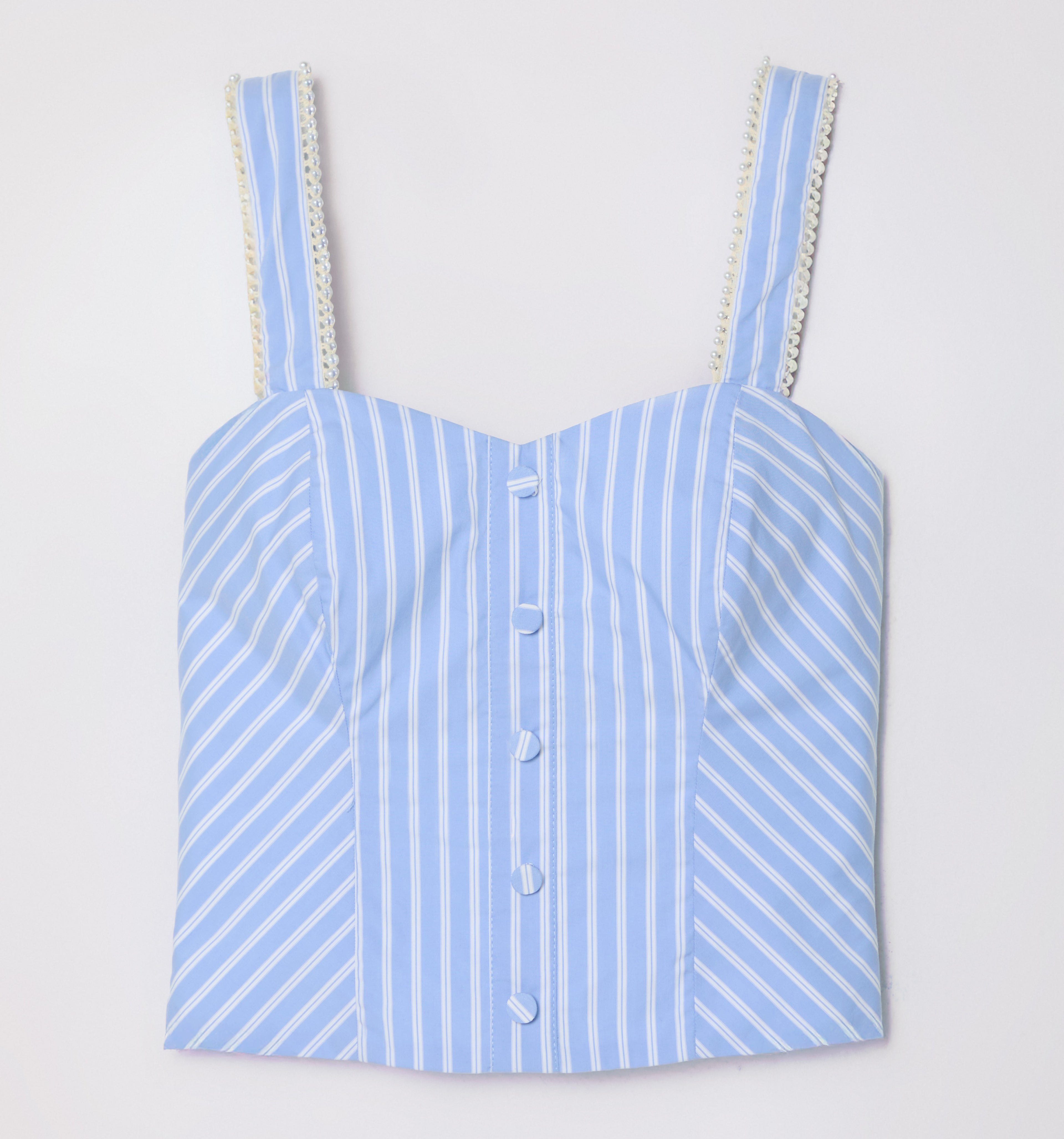 Blusa Tiras Detalle Perlas