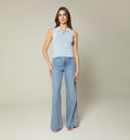 Blusa Sisa Tejida Con Vivos Blancos En C