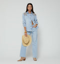 Blusa Camisera Manga Larga Con Bolsillos