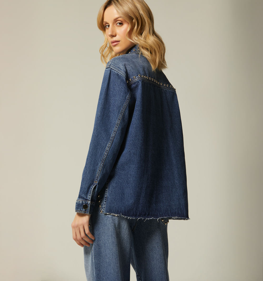 Blusa Camisera Manga Larga Con Taches