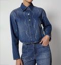 Blusa Camisera Manga Larga Cristales