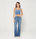 Blusa Crop De Tiras Con Cristales