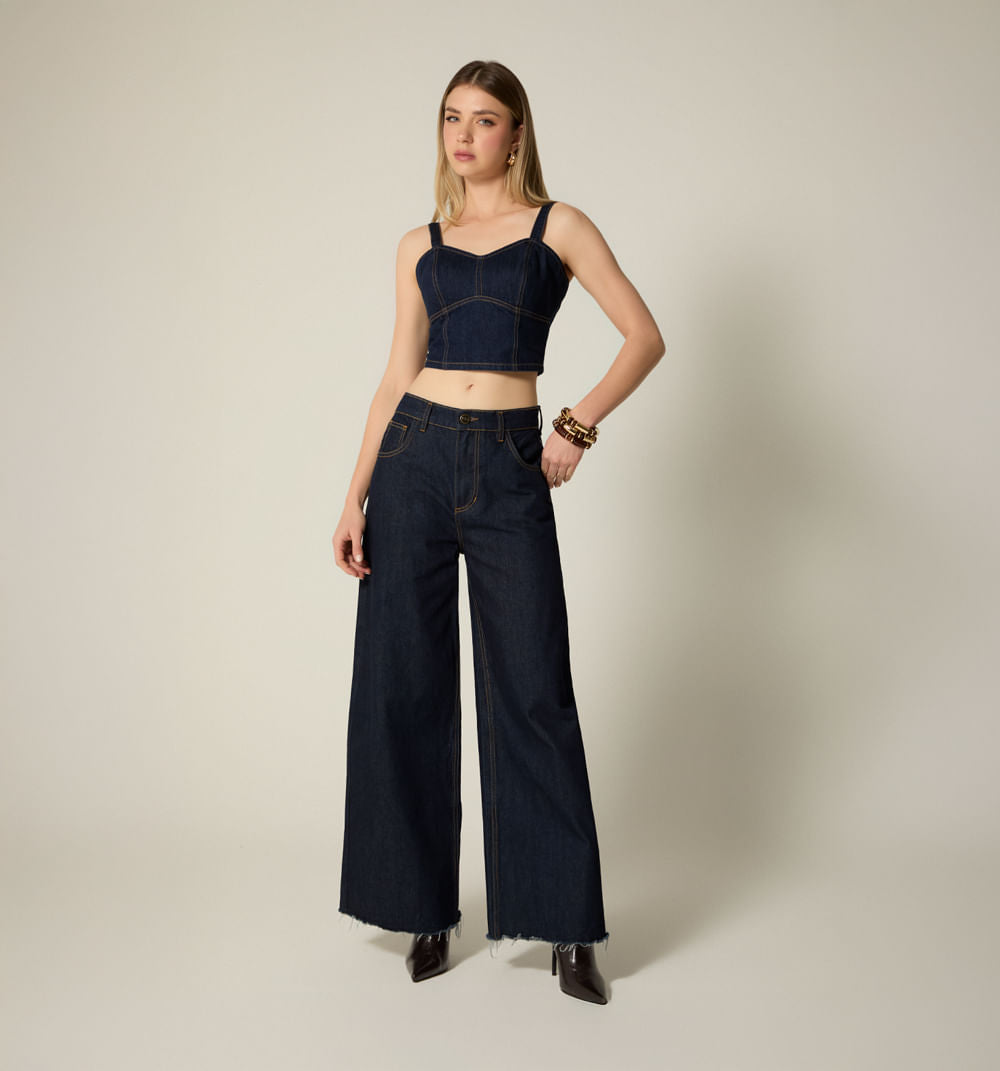 Blusa Crop Tiras Con Corte
