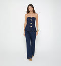 Blusa Straple Botones Irregulares