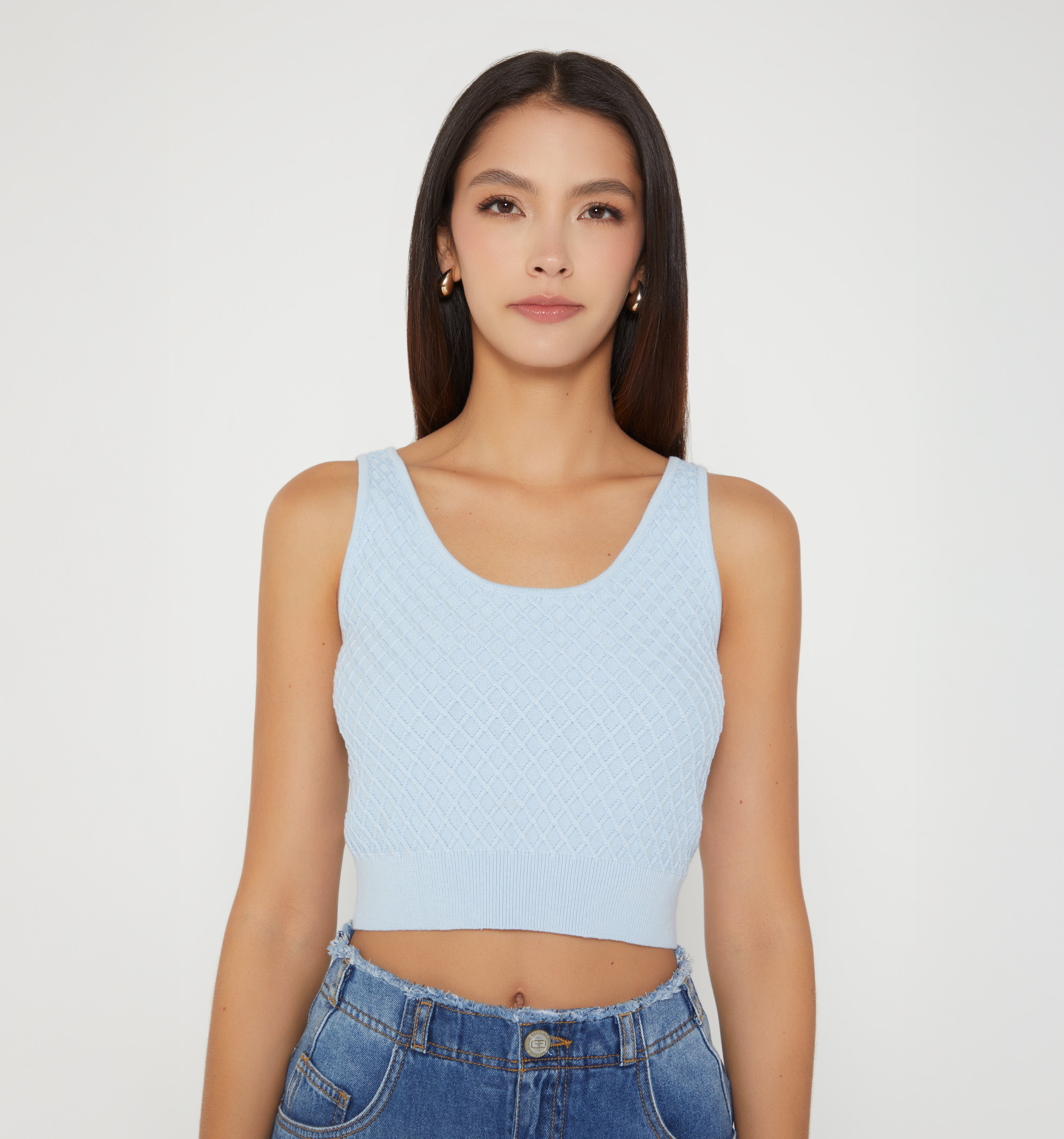 Blusa Corta De Tiras Escote Profundo