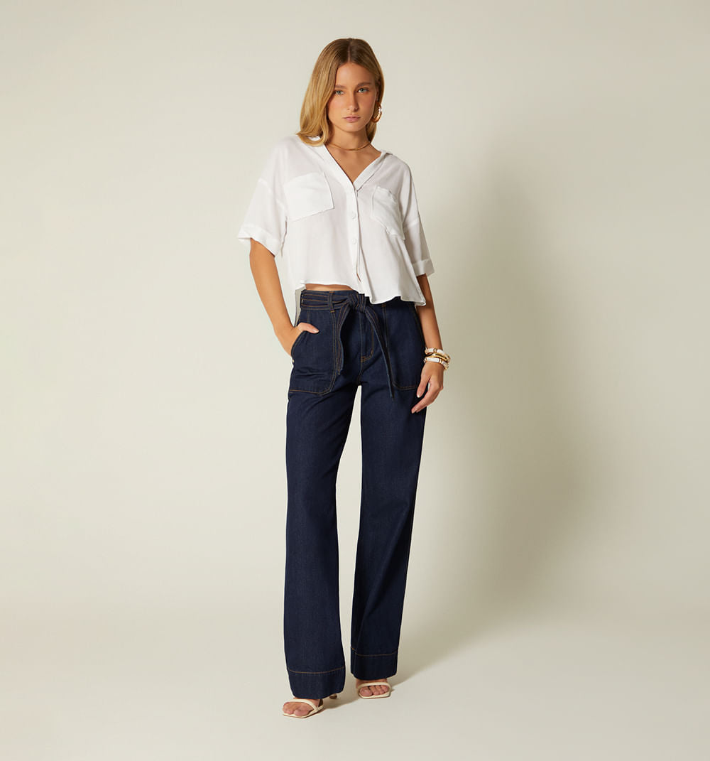 Blusa Manga Corta Y Bolsillos S174243