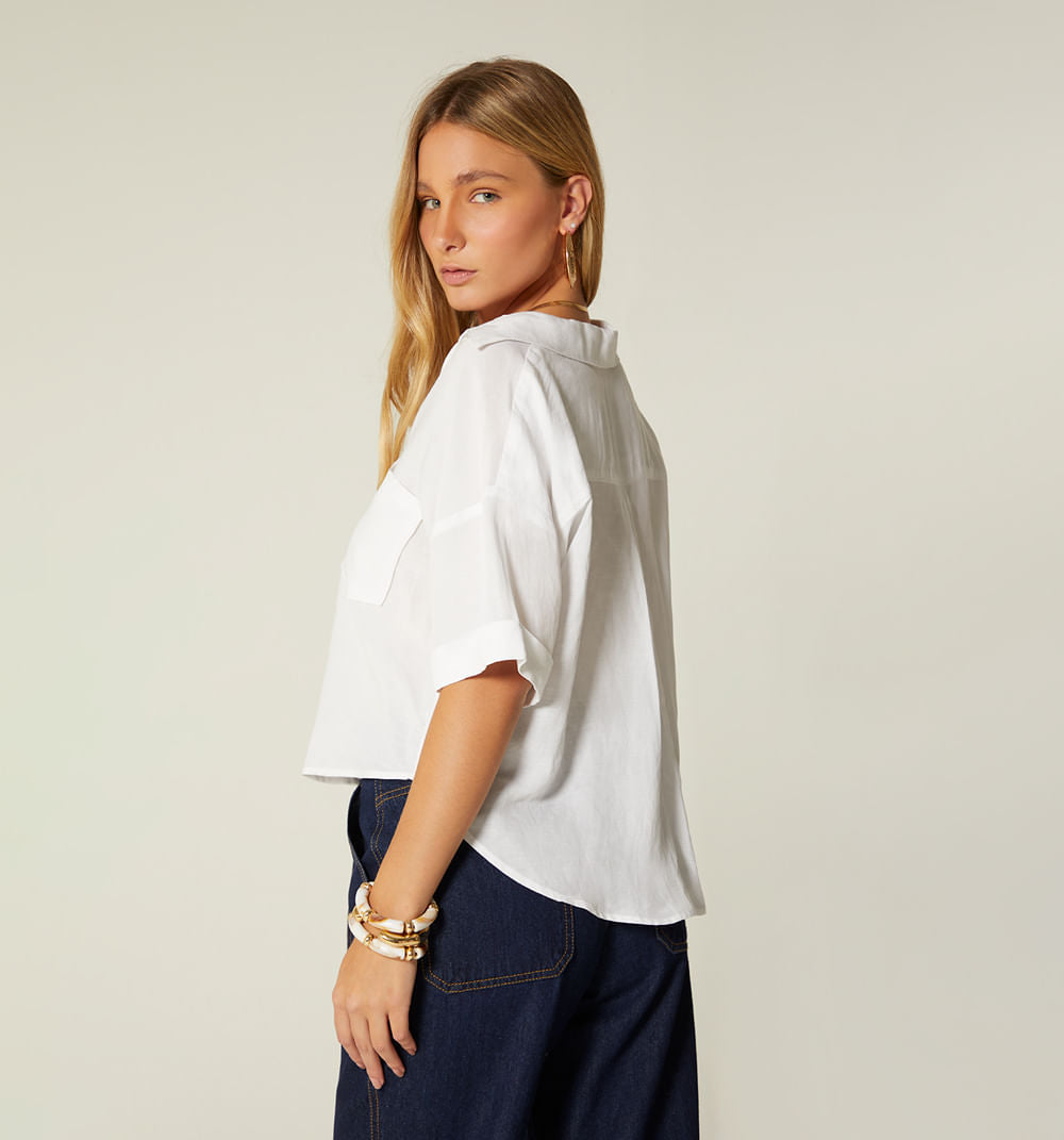 Blusa Manga Corta Y Bolsillos S174243