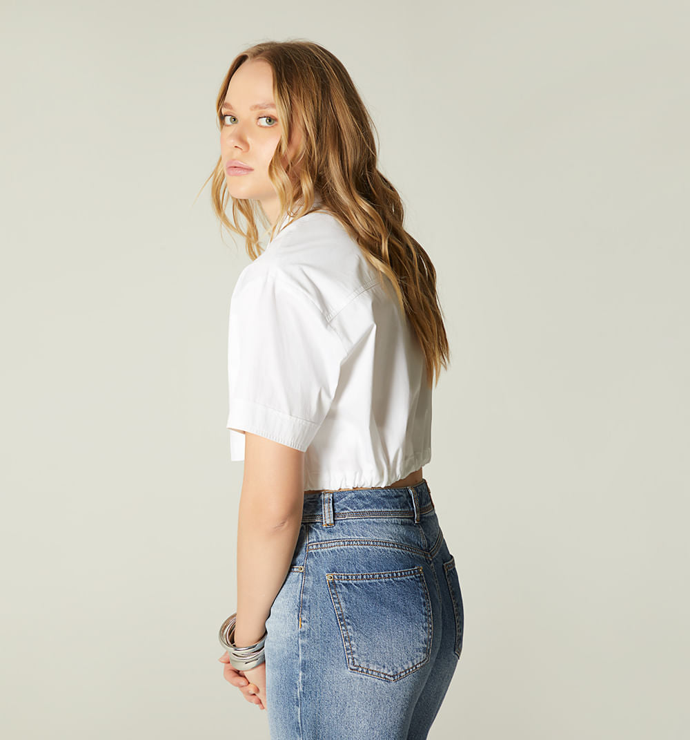 Blusa Manga Corta  Jareta En Cintura