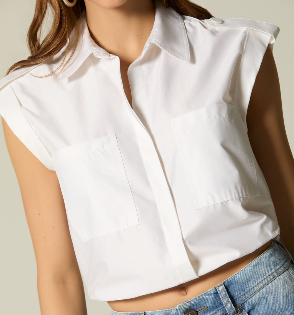 Blusa Manga Sisa Abertura En Espalda