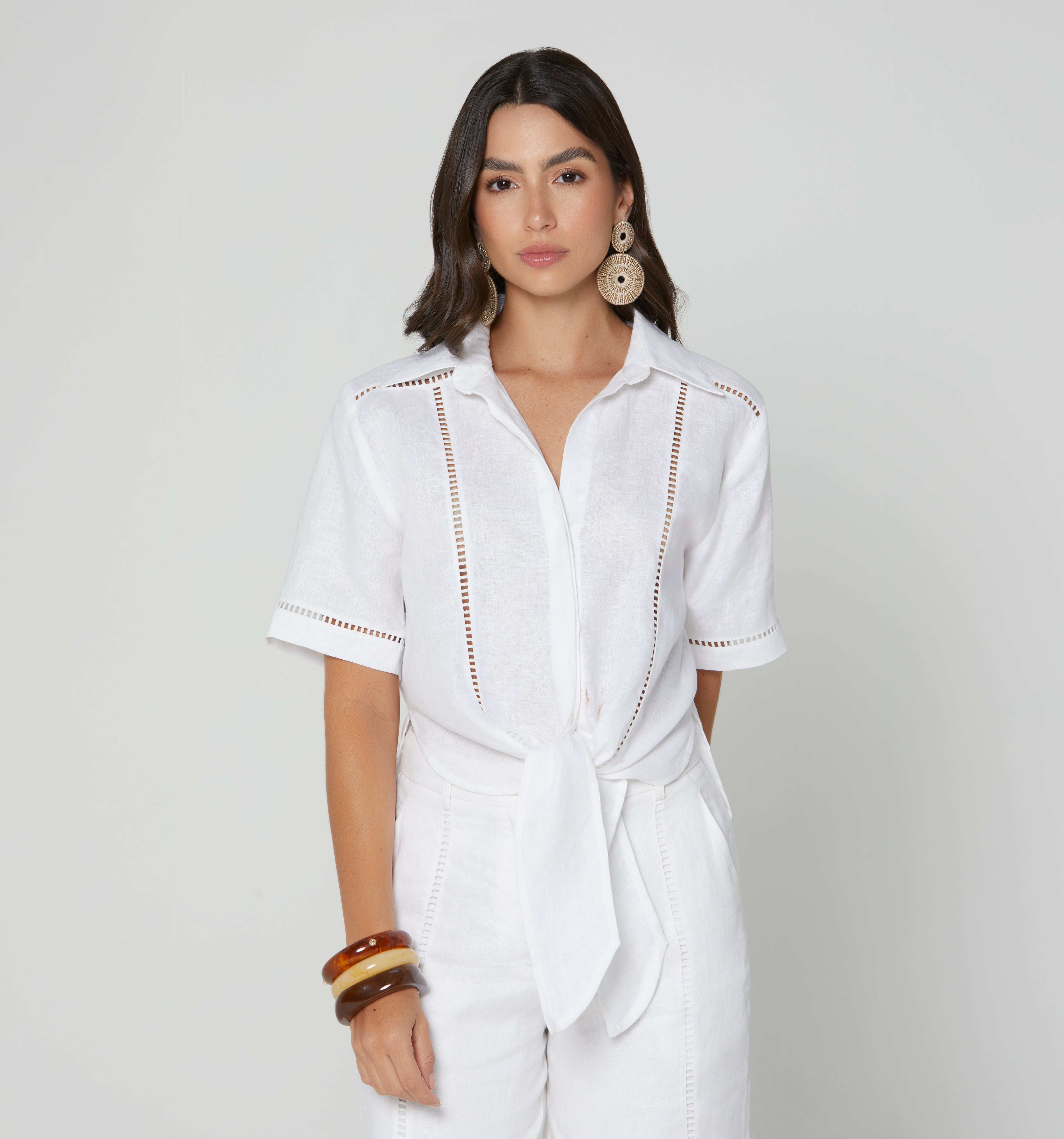 Blusa Manga Corta De Amarre