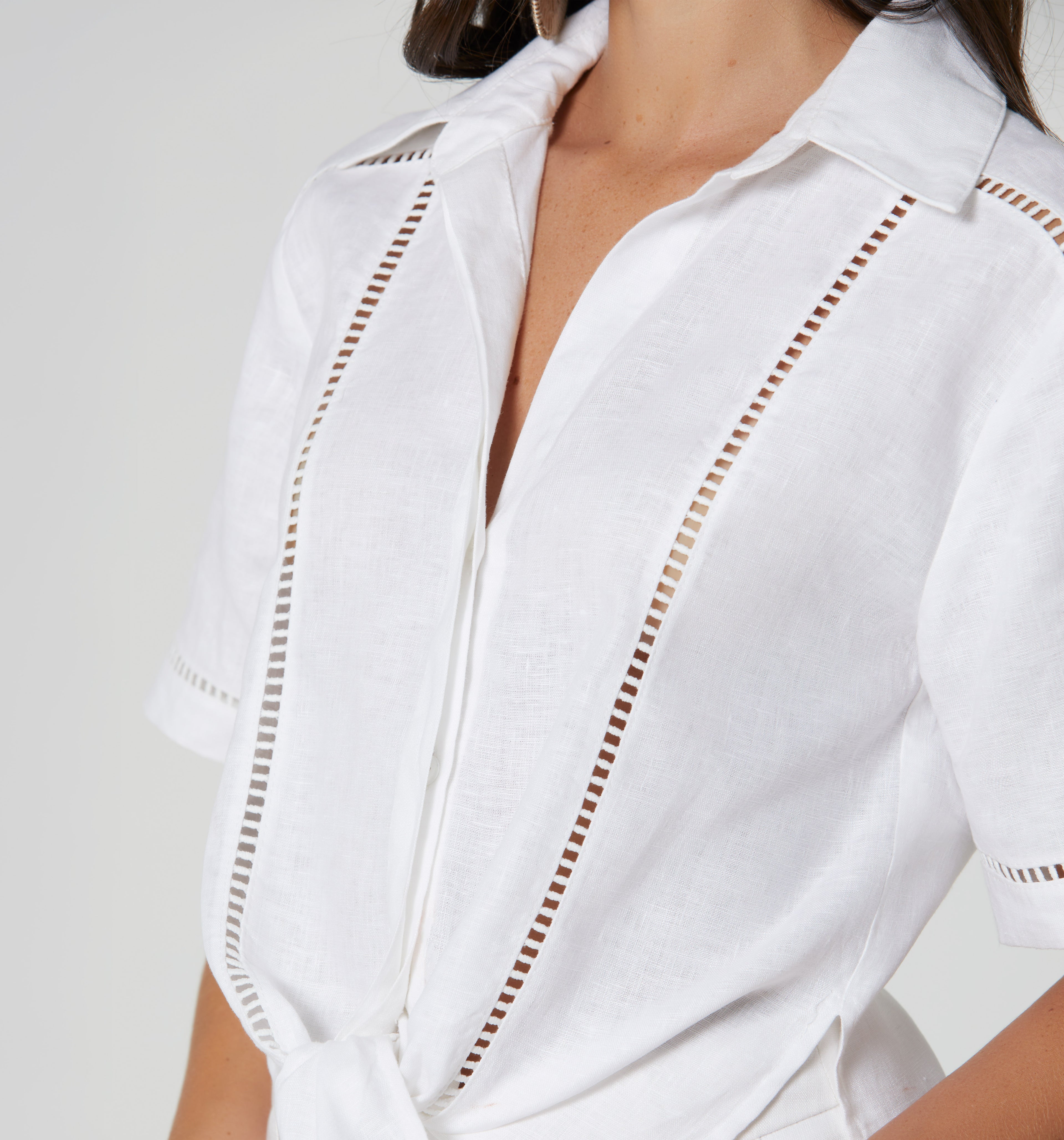 Blusa Manga Corta De Amarre