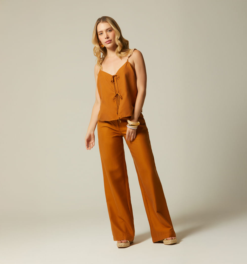 Blusa Tiras Embellecidas