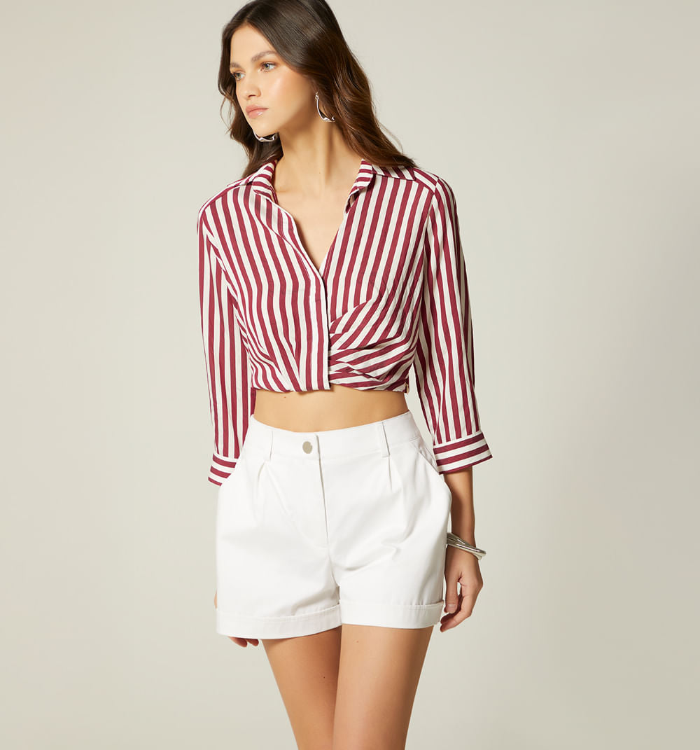 Blusa  Manga 3/4  Frente Entrelazado