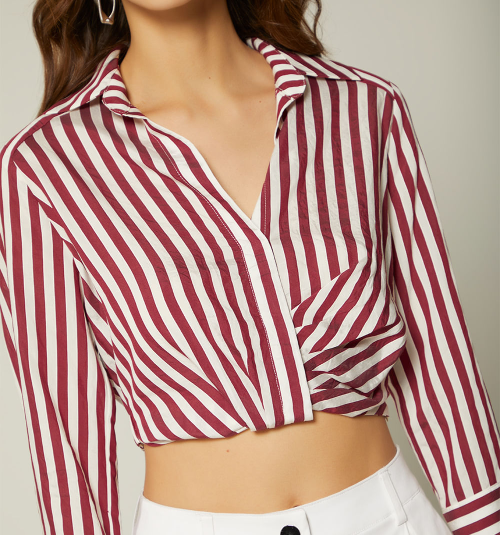 Blusa  Manga 3/4  Frente Entrelazado