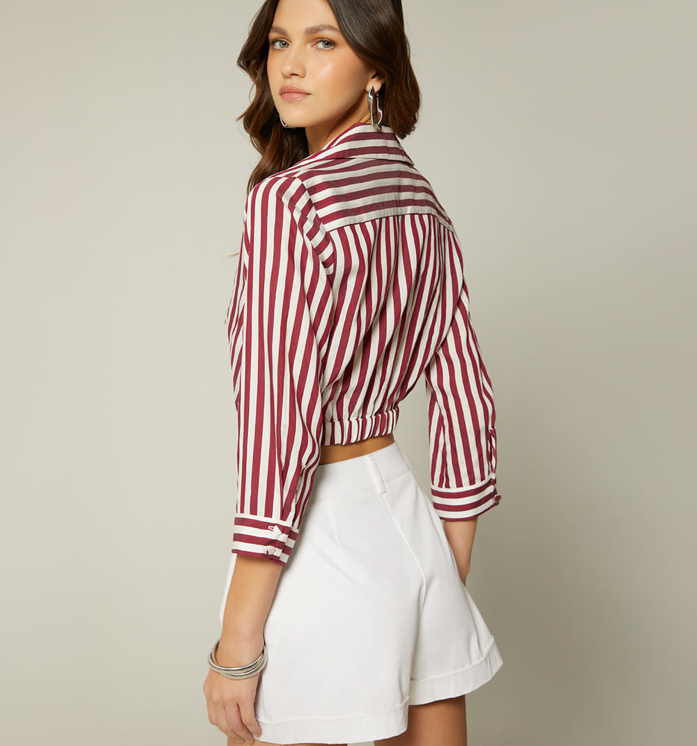 Blusa  Manga 3/4  Frente Entrelazado