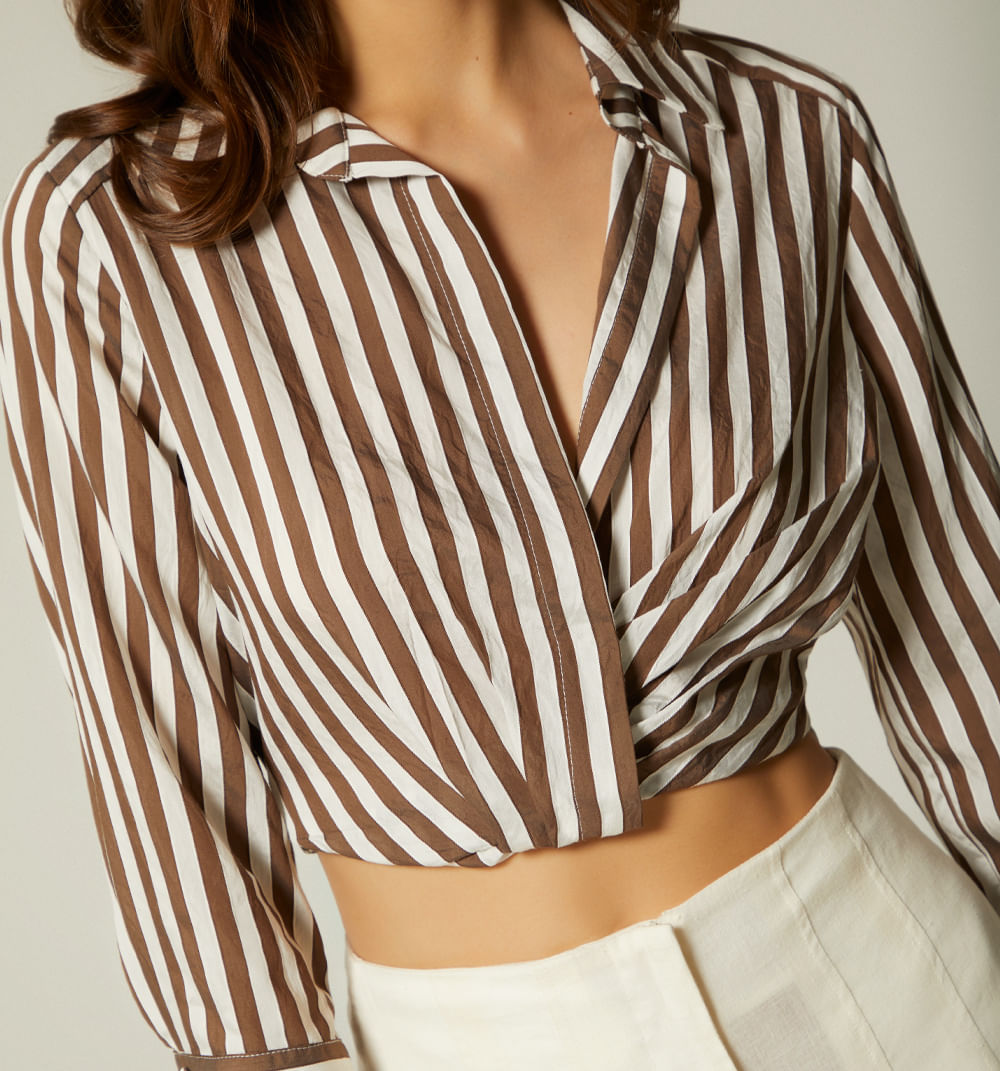 Blusa  Manga 3/4  Frente Entrelazado