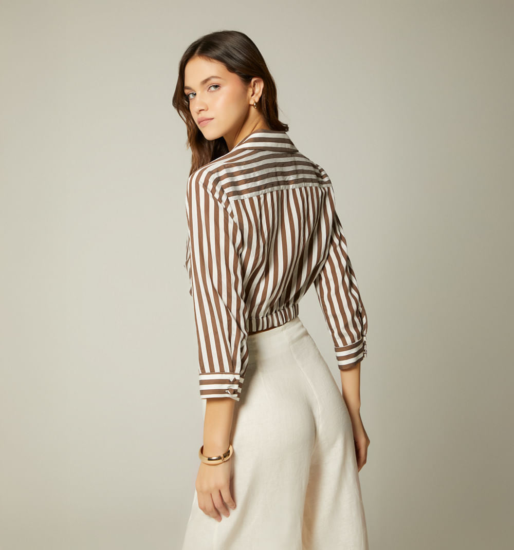 Blusa  Manga 3/4  Frente Entrelazado