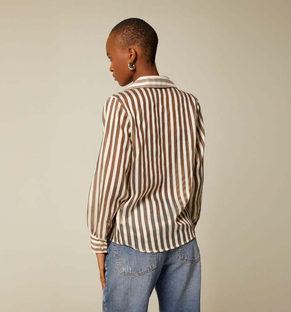 Blusa Camisera Manga Larga De Rayas