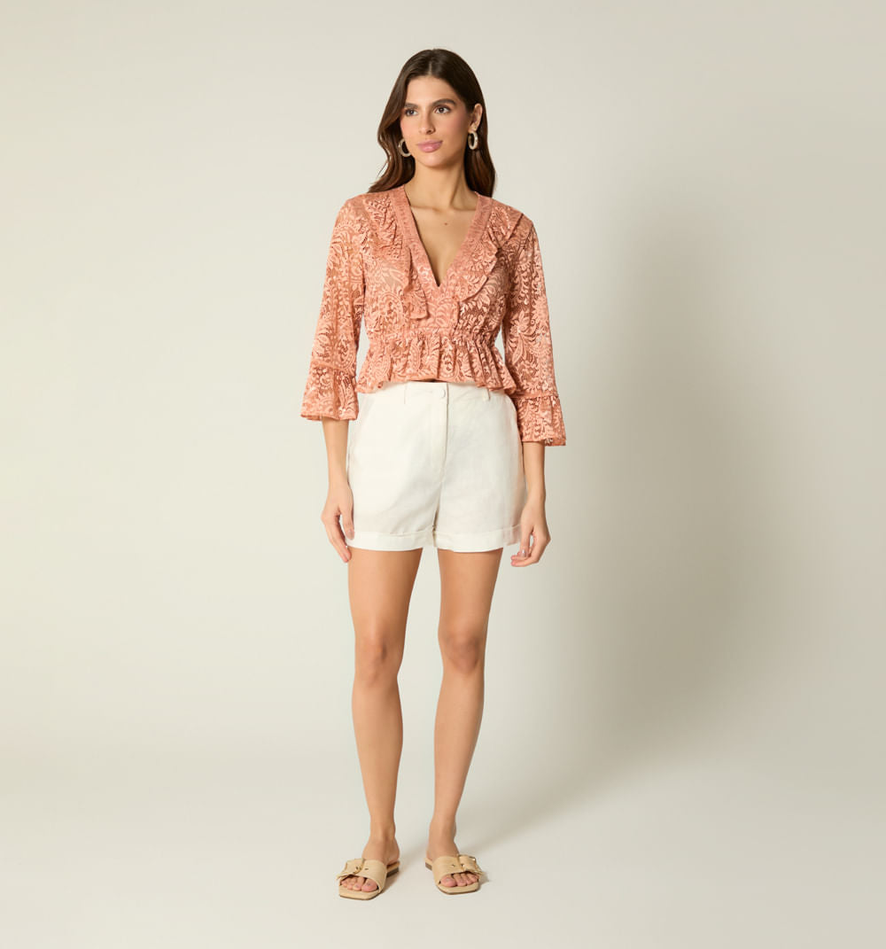 Blusa Manga 3/4 - Rosa