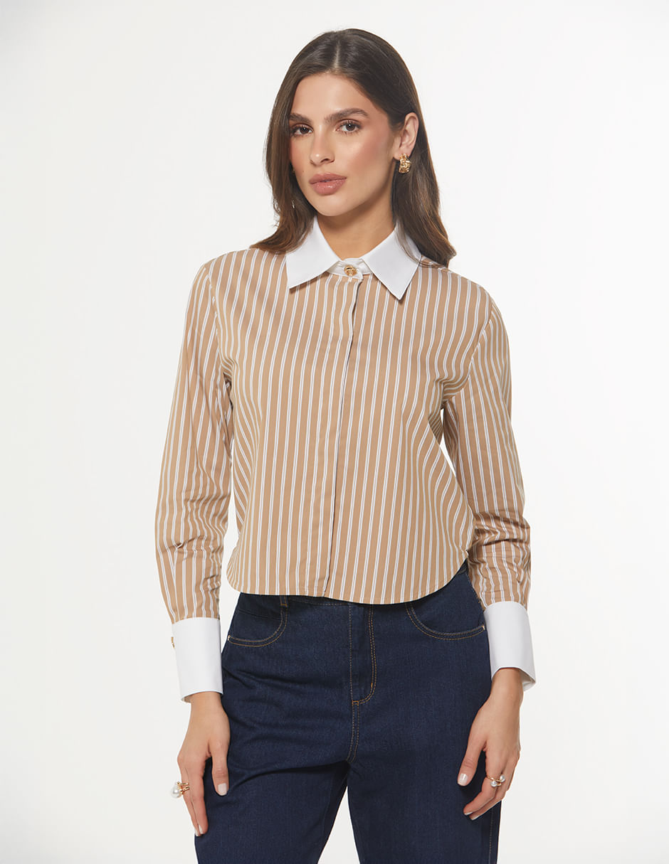 Blusa Boxy Manga Tres Cuartos Maxi Puño