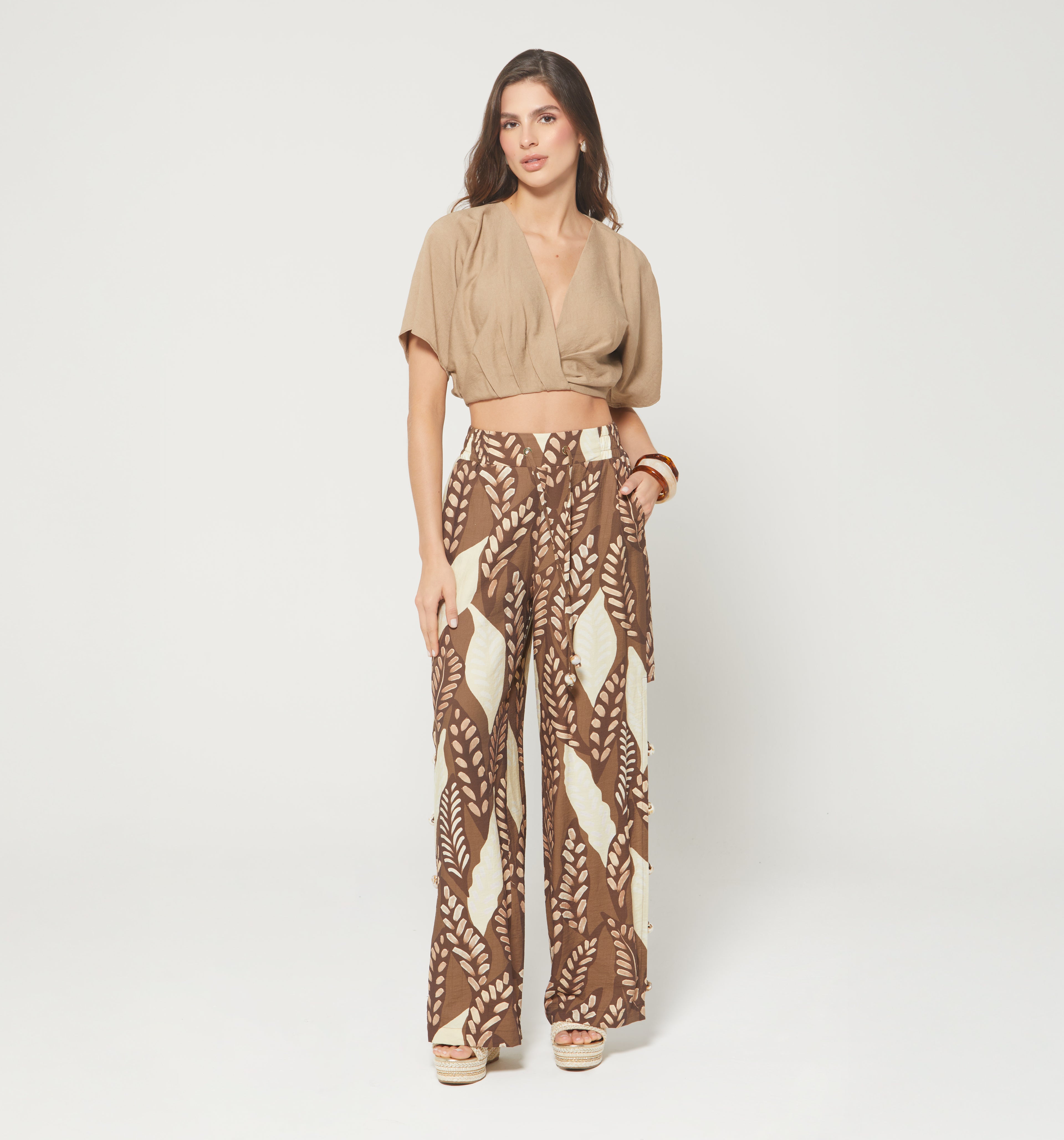 Blusa Frente Cruzado Manga Seguida