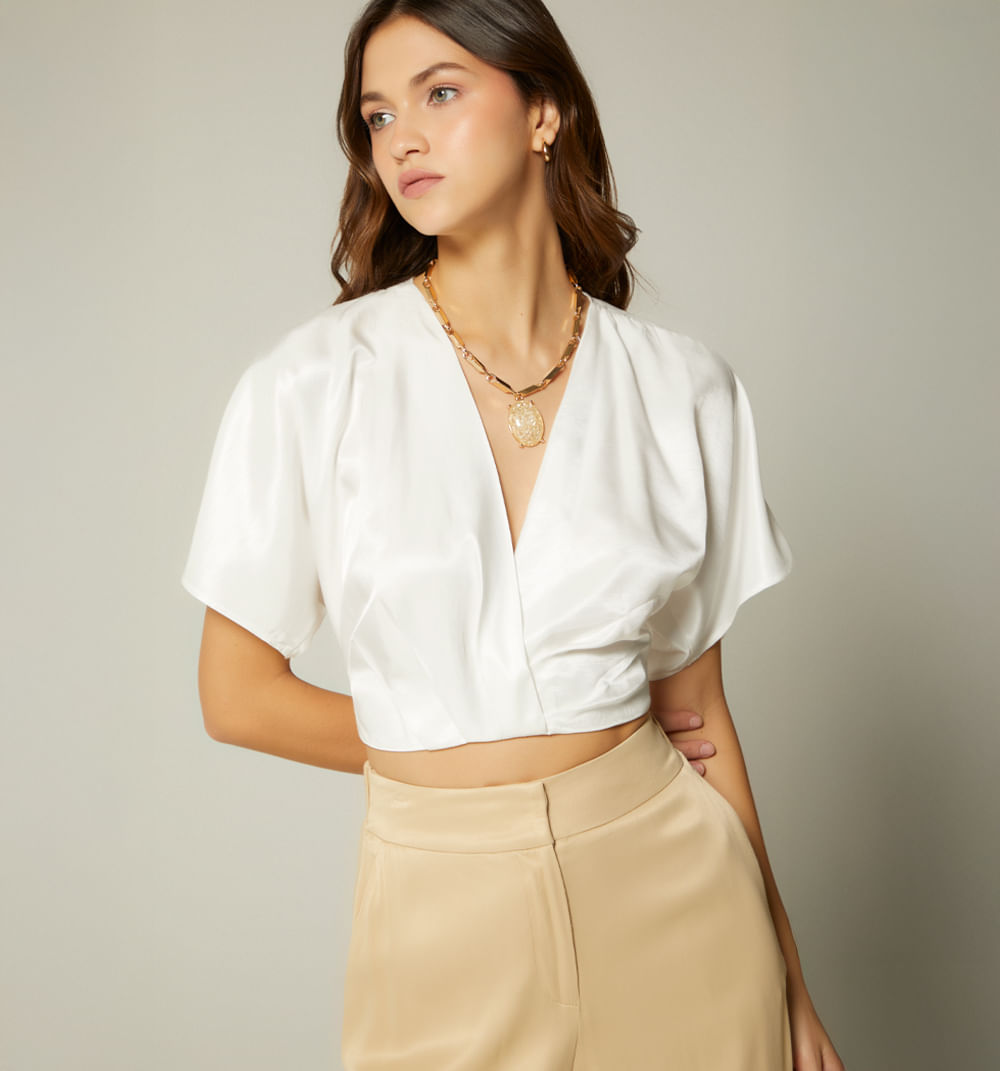 Blusa Crop Manga Corta