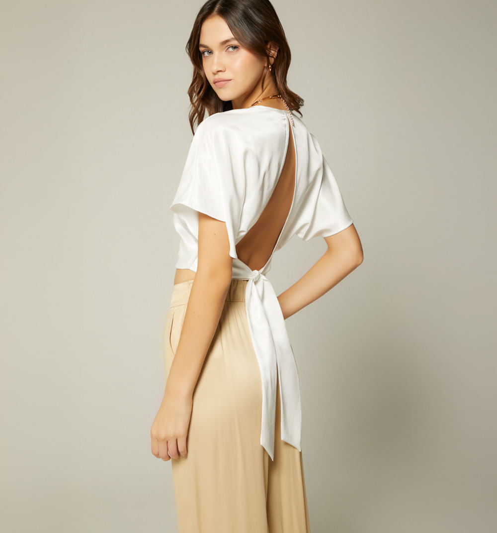 Blusa Crop Manga Corta