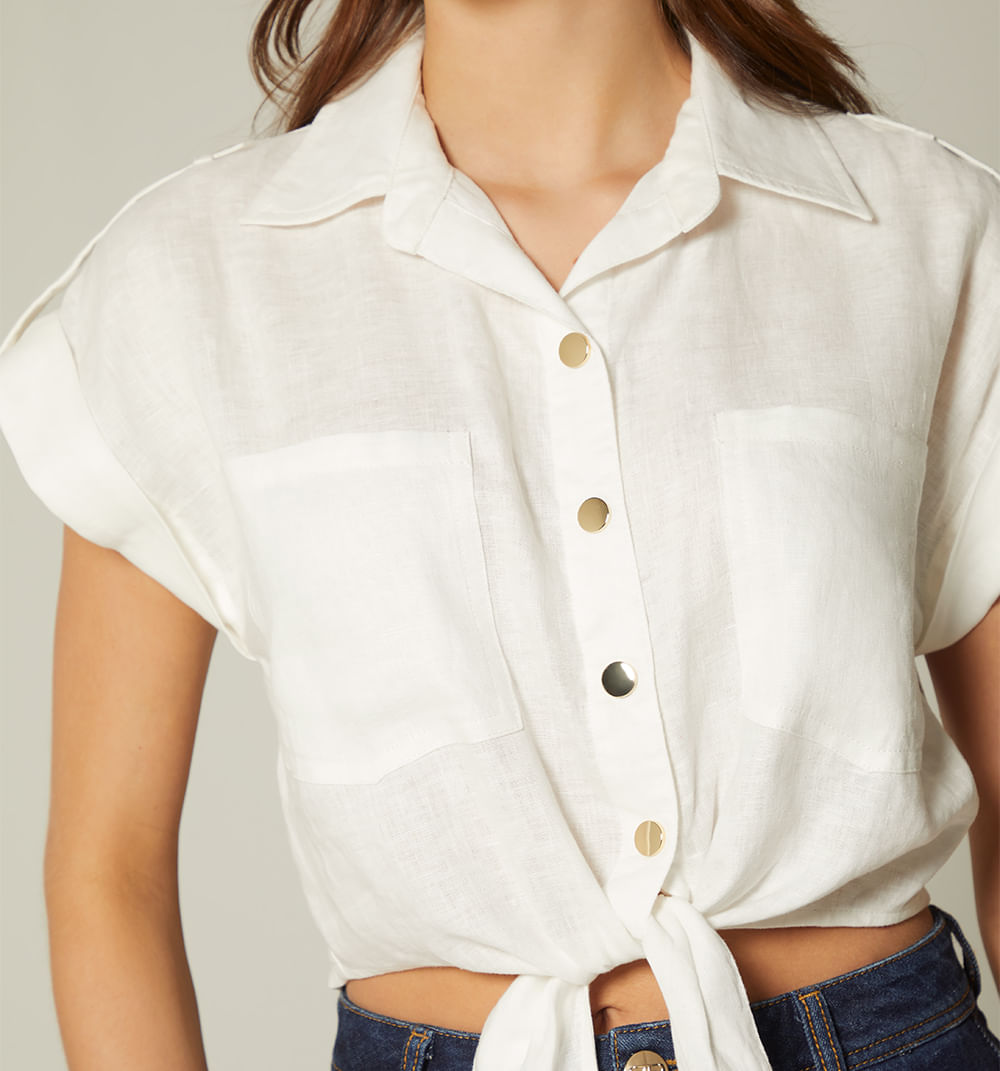 Blusa Sisa Camisera De Anudar, Color