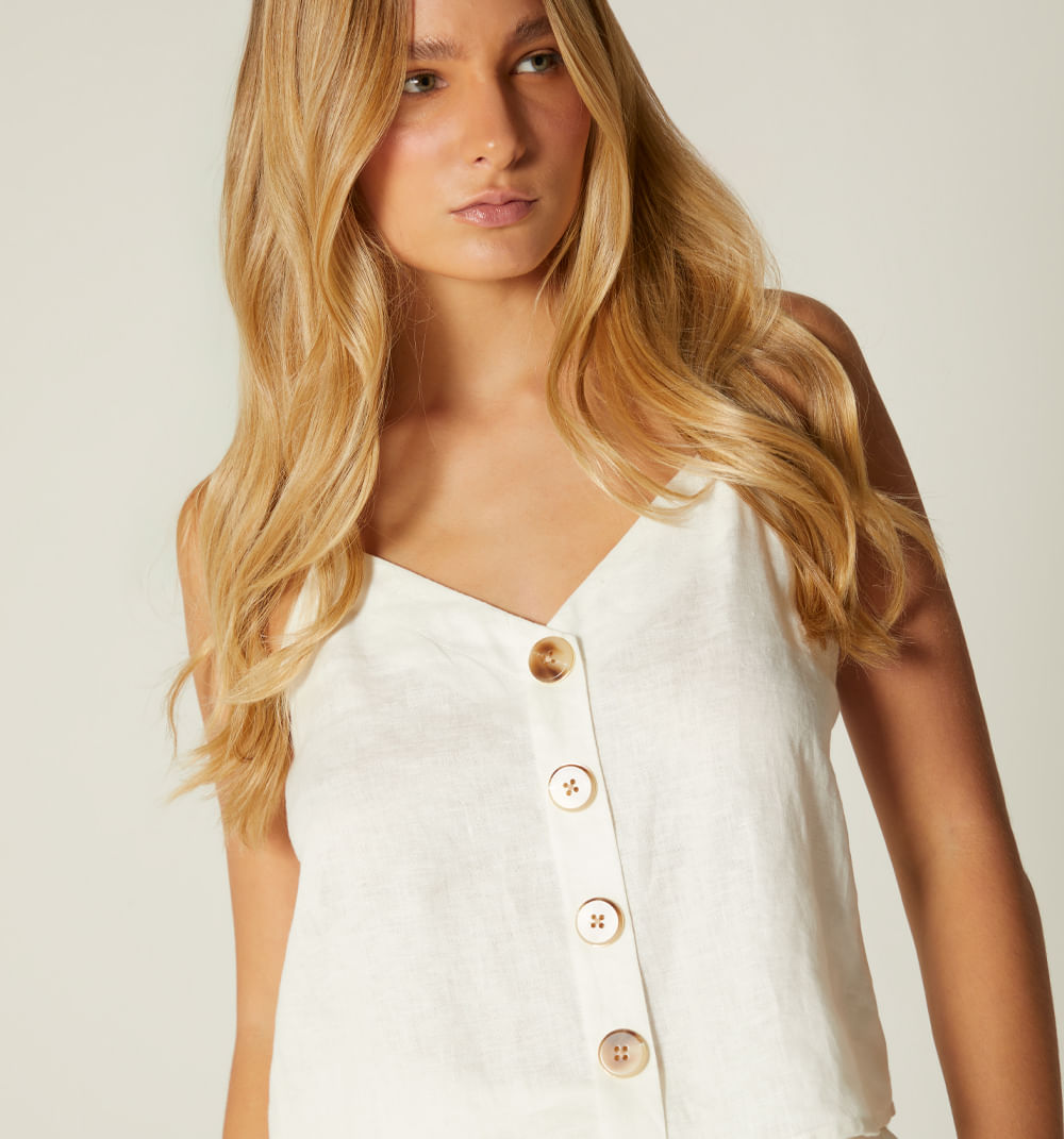 Blusa Tiras Frente Con Botones