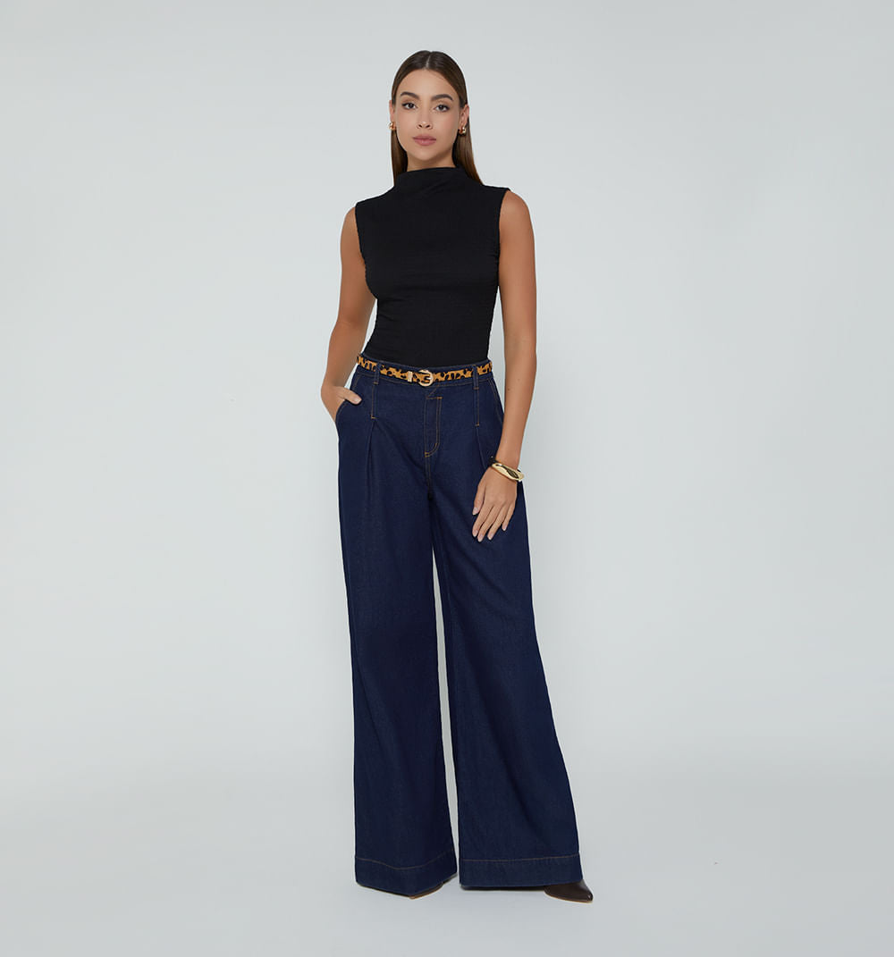 Blusa Manga Rodada Cuello Alto Seguido