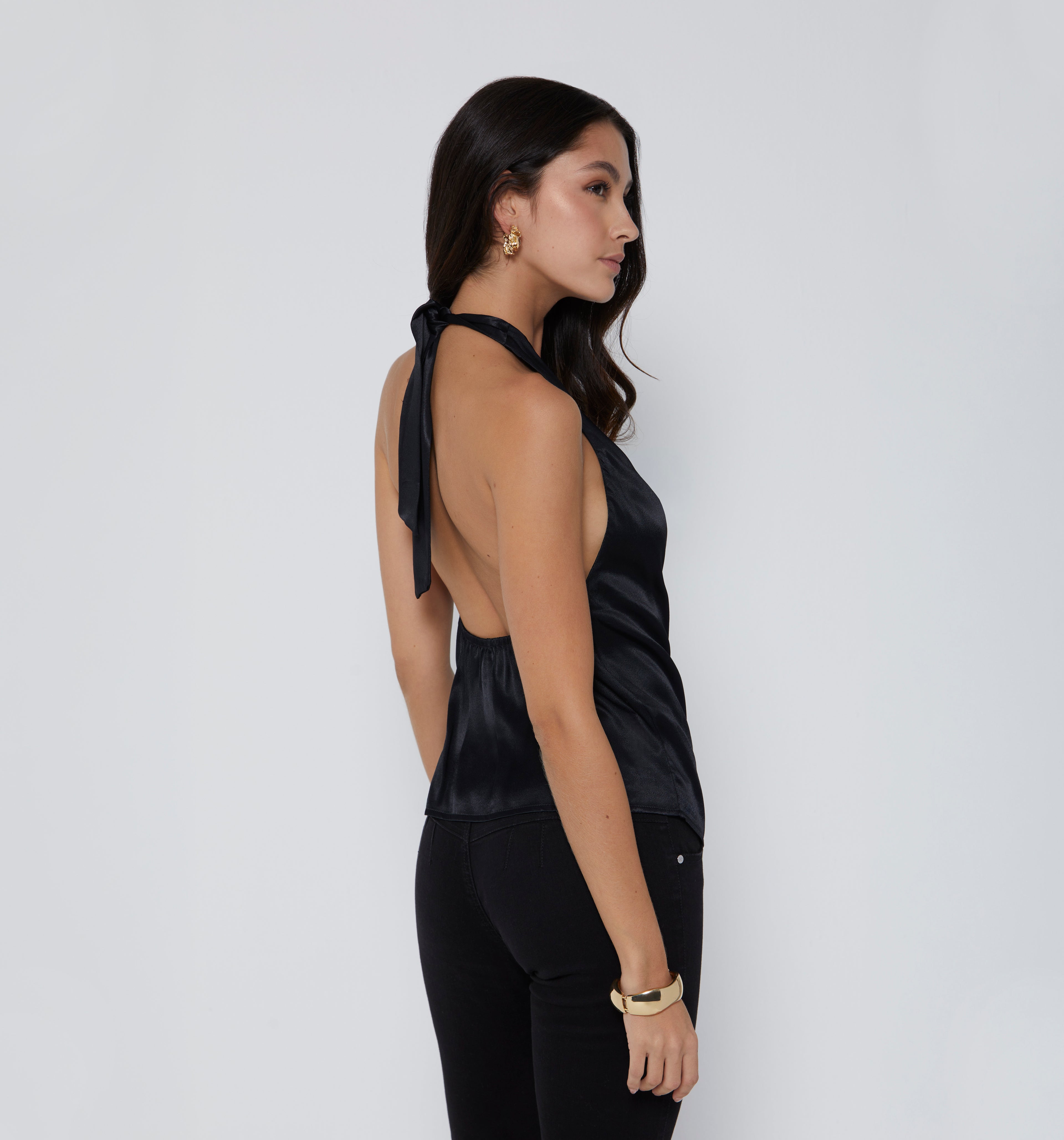Blusa Blusa Halter De Amarre En Espalda