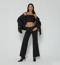 Blusa Crop De Tiras Taches En Pu
