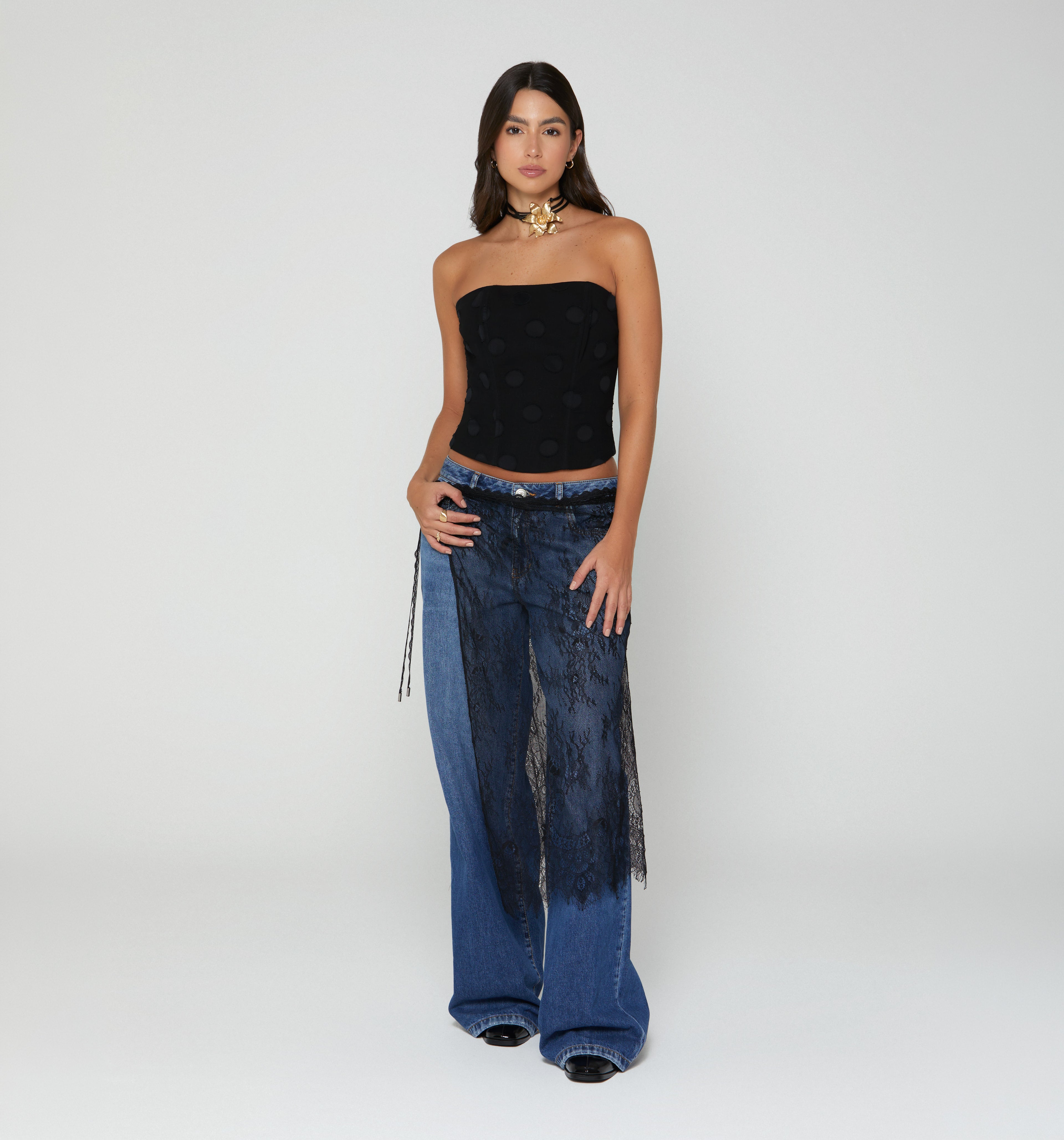 Blusa Strapless  Tipo Corset