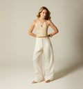 Blusa De Tiras Con Insumo - Nuevo Beige