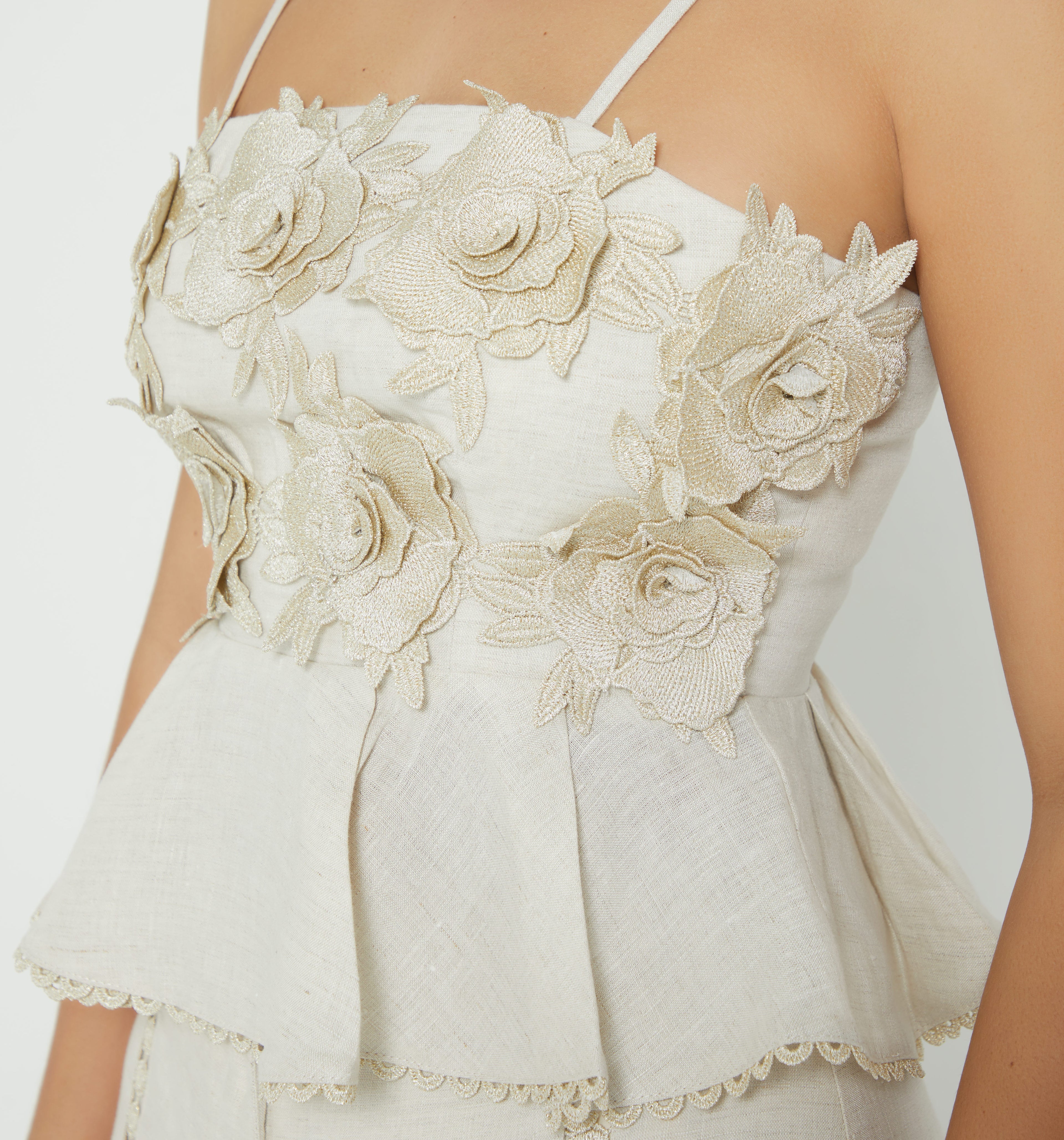 Blusa Peplum Con Flores